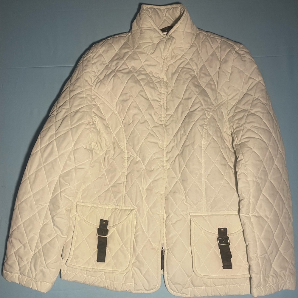 Chadwicks Cream Quilted Puffer Jacket